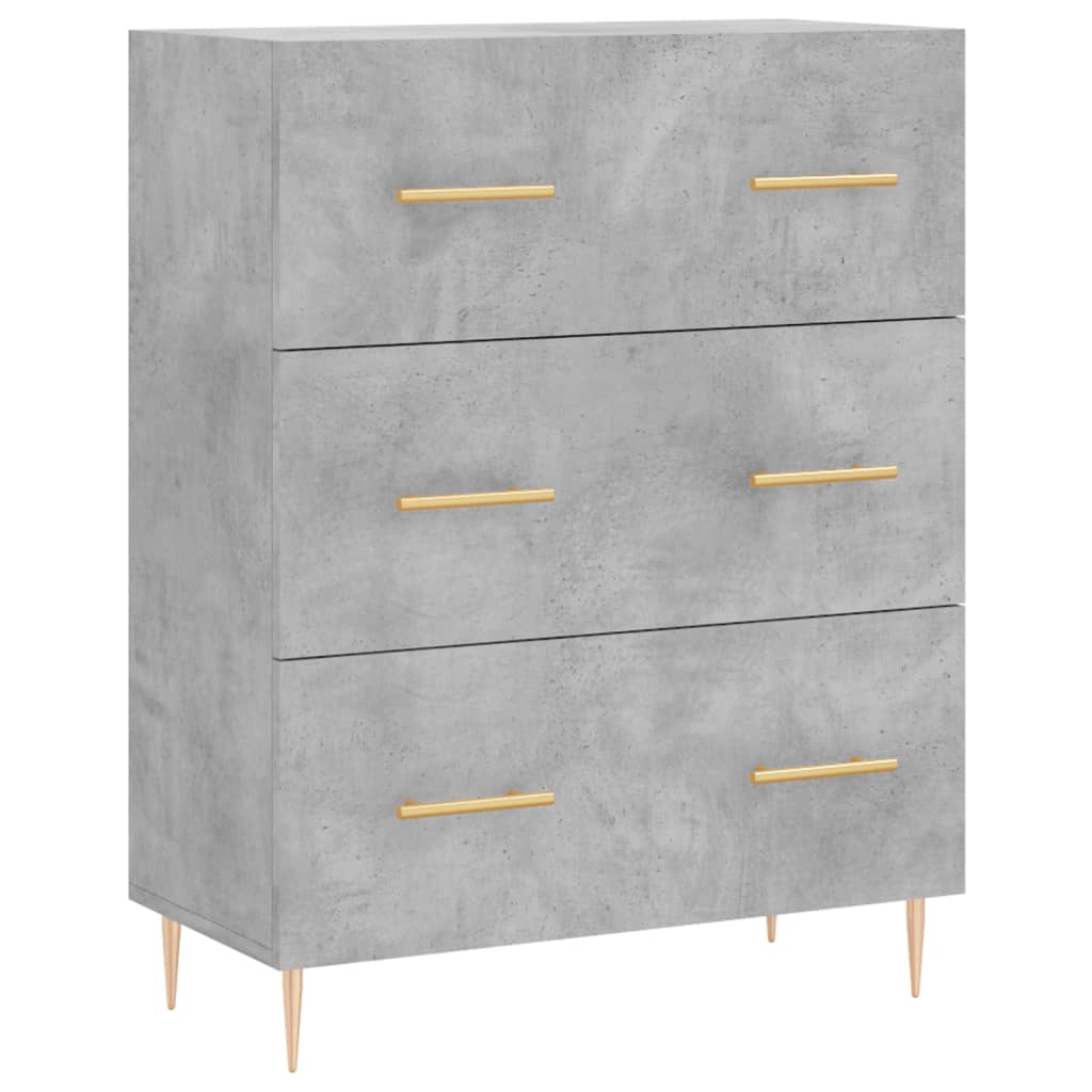 Skænk Beton Grå 69,5x34x90 cm Træ Materiale