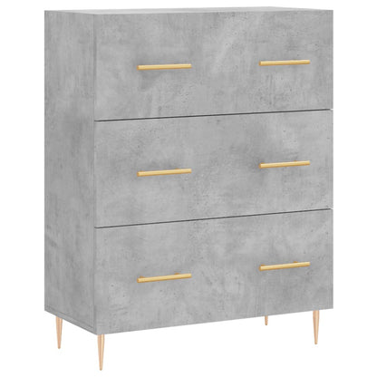Skænk Beton Grå 69,5x34x90 cm Træ Materiale