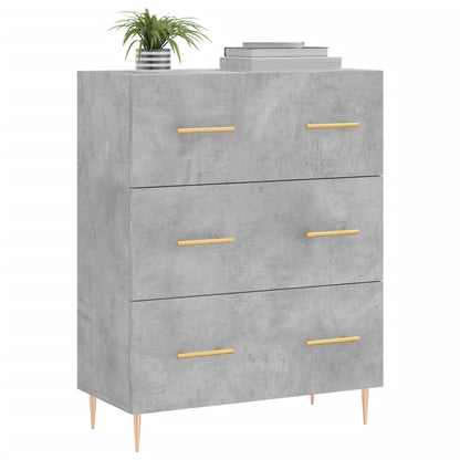 Skænk Beton Grå 69,5x34x90 cm Træ Materiale
