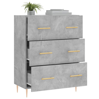 Skænk Beton Grå 69,5x34x90 cm Træ Materiale