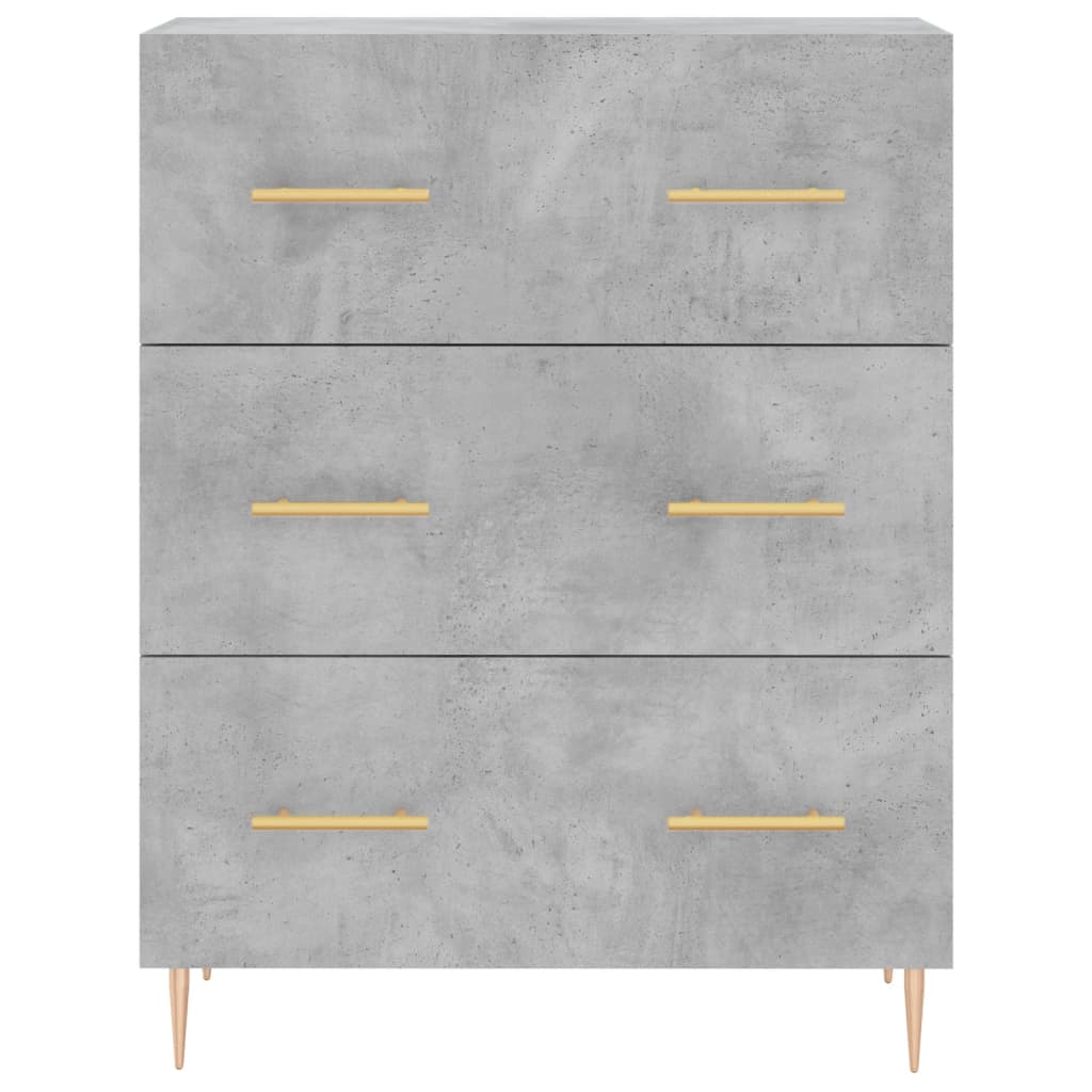 Skænk Beton Grå 69,5x34x90 cm Træ Materiale