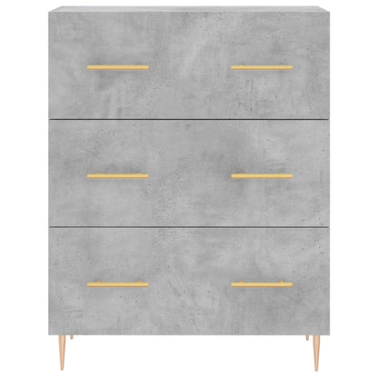 Skænk Beton Grå 69,5x34x90 cm Træ Materiale