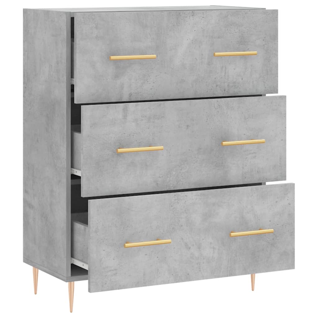 Skænk Beton Grå 69,5x34x90 cm Træ Materiale