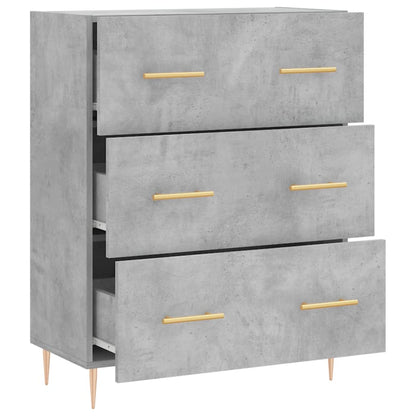 Skænk Beton Grå 69,5x34x90 cm Træ Materiale