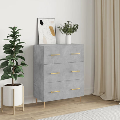 Skænk Beton Grå 69,5x34x90 cm Træ Materiale