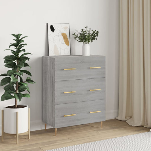 Skænk Grå Sonoma 69,5x34x90 cm Træmateriale