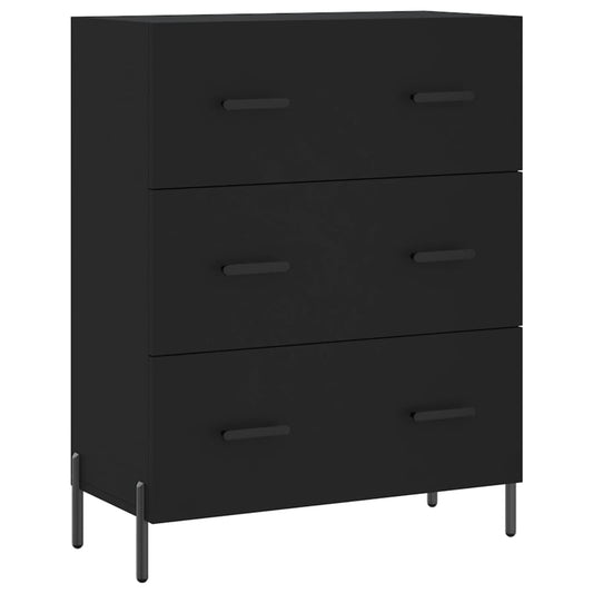 Skænk Sort 69,5x34x90 cm Træ Materiale