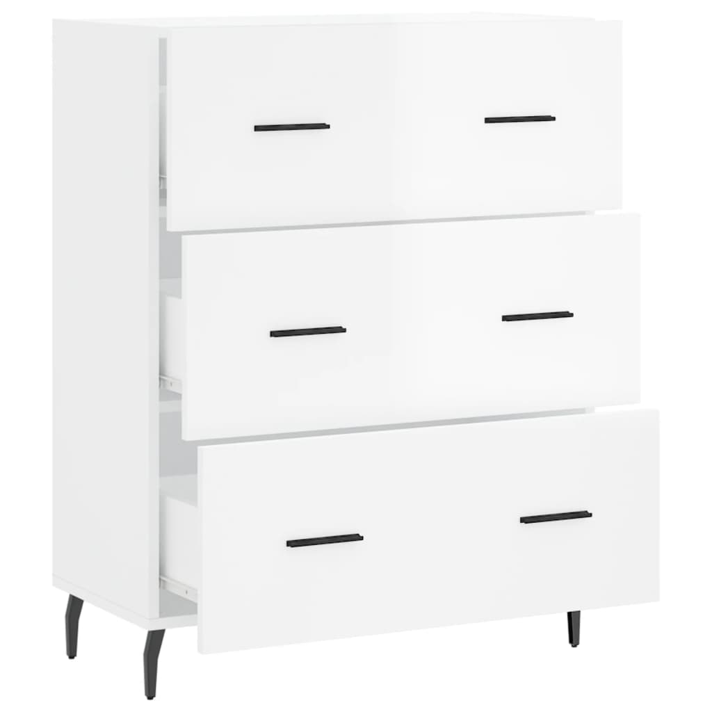 Sideboard Hochglanz-Weiß 69,5x34x90 cm Holzwerkstoff