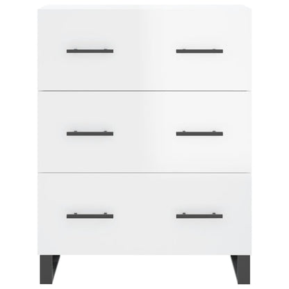 Skænk Højglans Hvid 69,5x34x90 cm Træmateriale