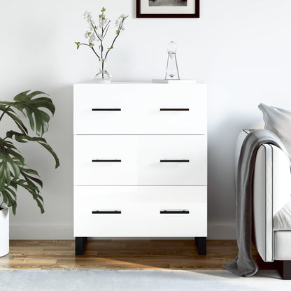 Skænk Højglans Hvid 69,5x34x90 cm Træmateriale