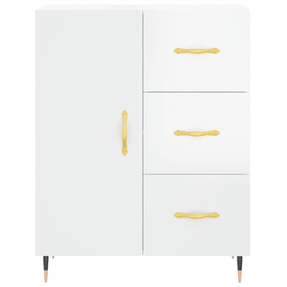 Skænk Højglans Hvid 69,5x34x90 cm Træmateriale