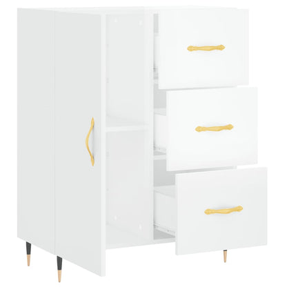 Skænk Højglans Hvid 69,5x34x90 cm Træmateriale