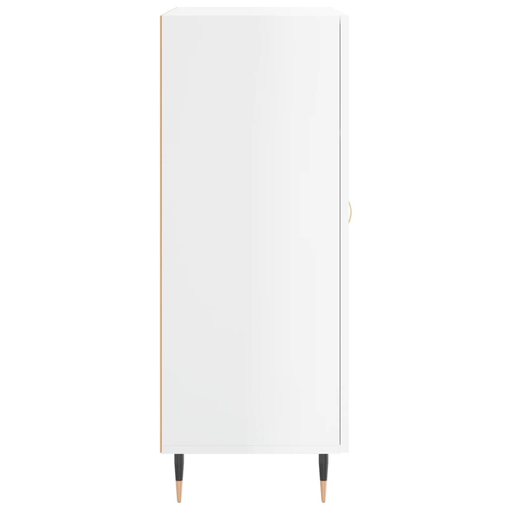 Skænk Højglans Hvid 69,5x34x90 cm Træmateriale
