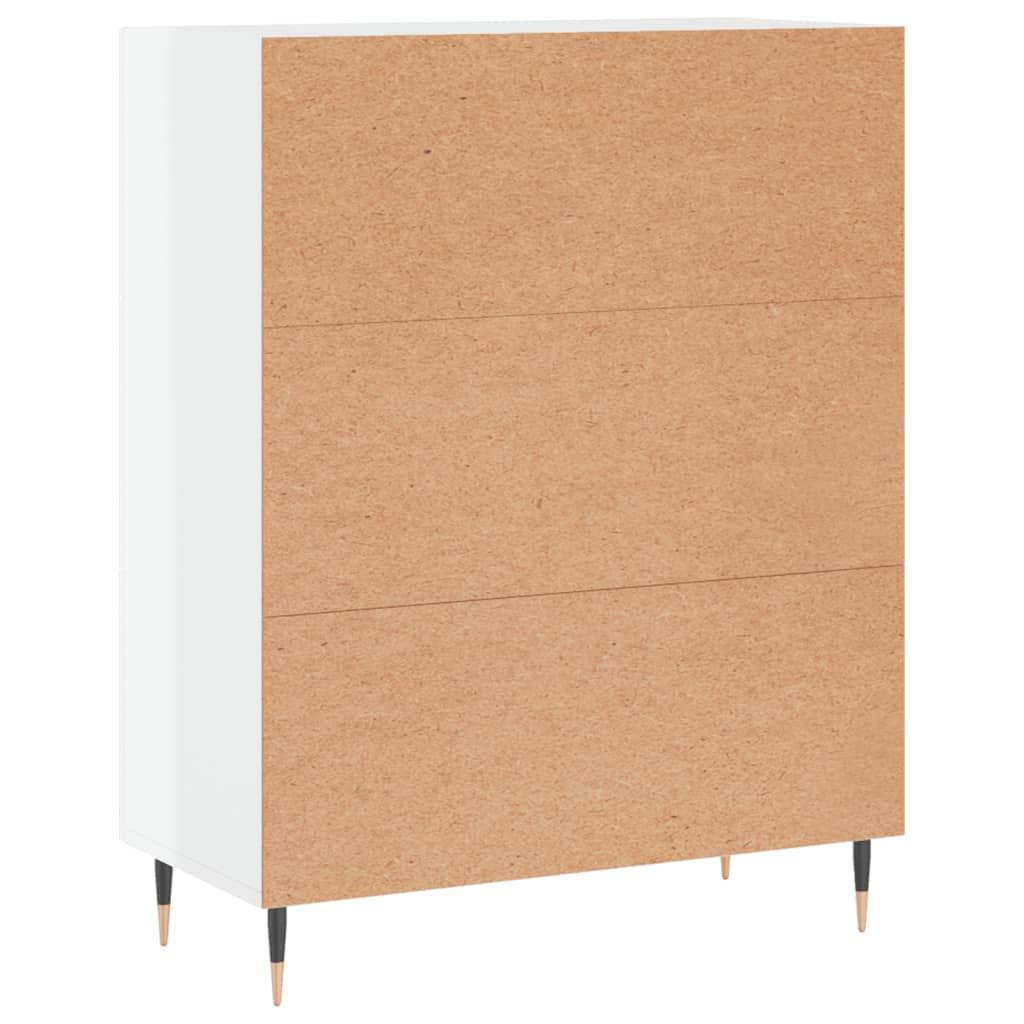 Skænk Højglans Hvid 69,5x34x90 cm Træmateriale