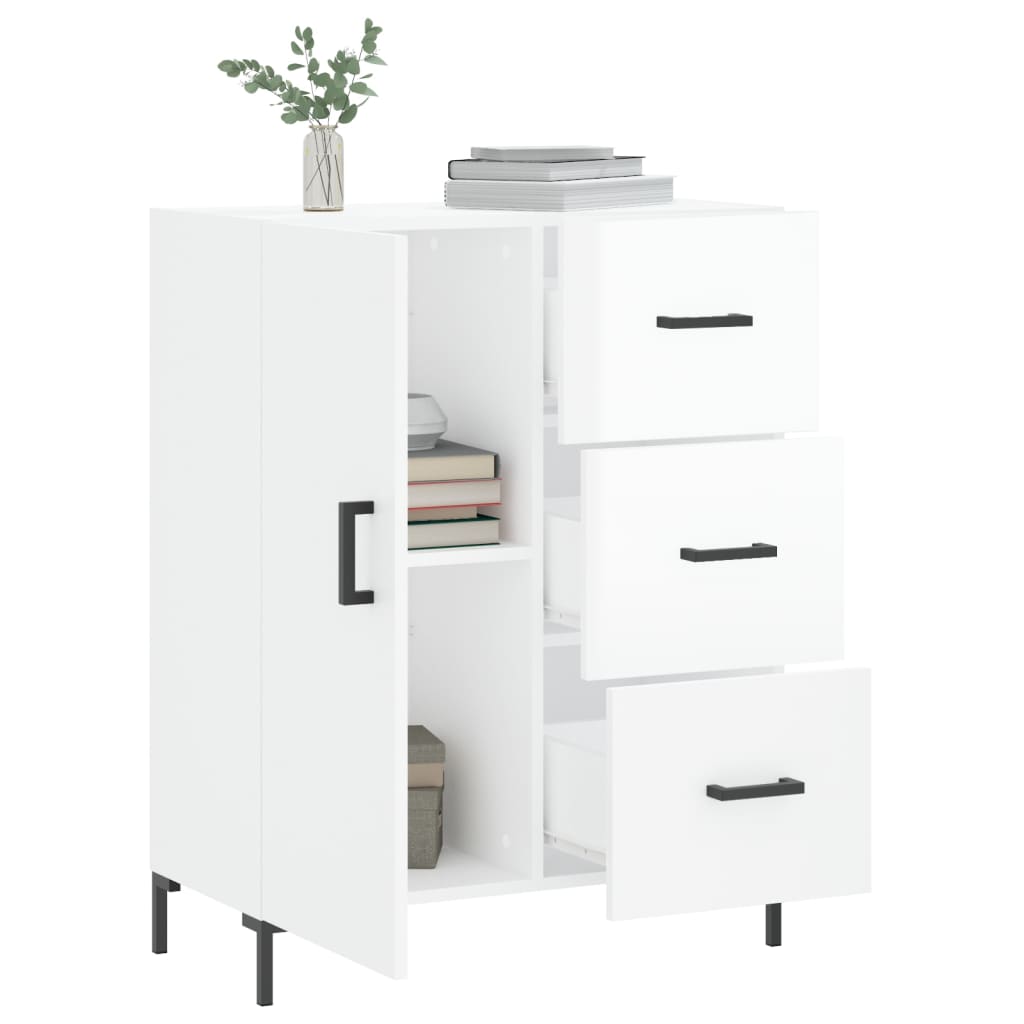 Sideboard Hochglanz-Weiß 69,5x34x90 cm Holzwerkstoff