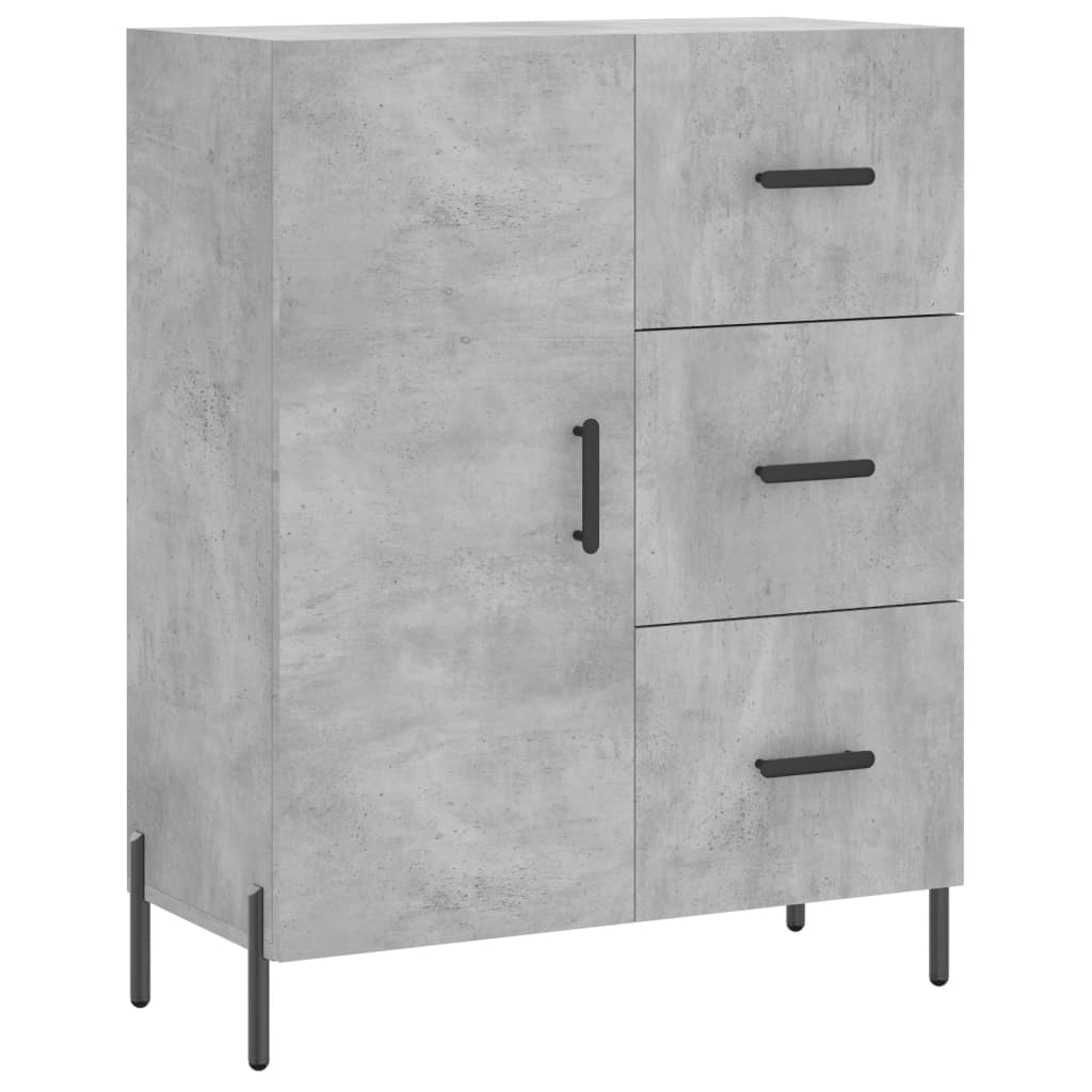 Skænk Beton Grå 69,5x34x90 cm Træ Materiale