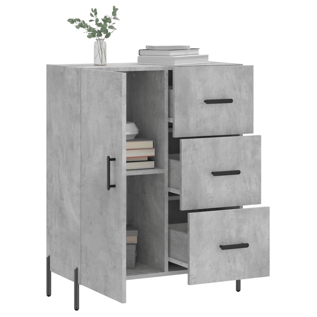 Skænk Beton Grå 69,5x34x90 cm Træ Materiale