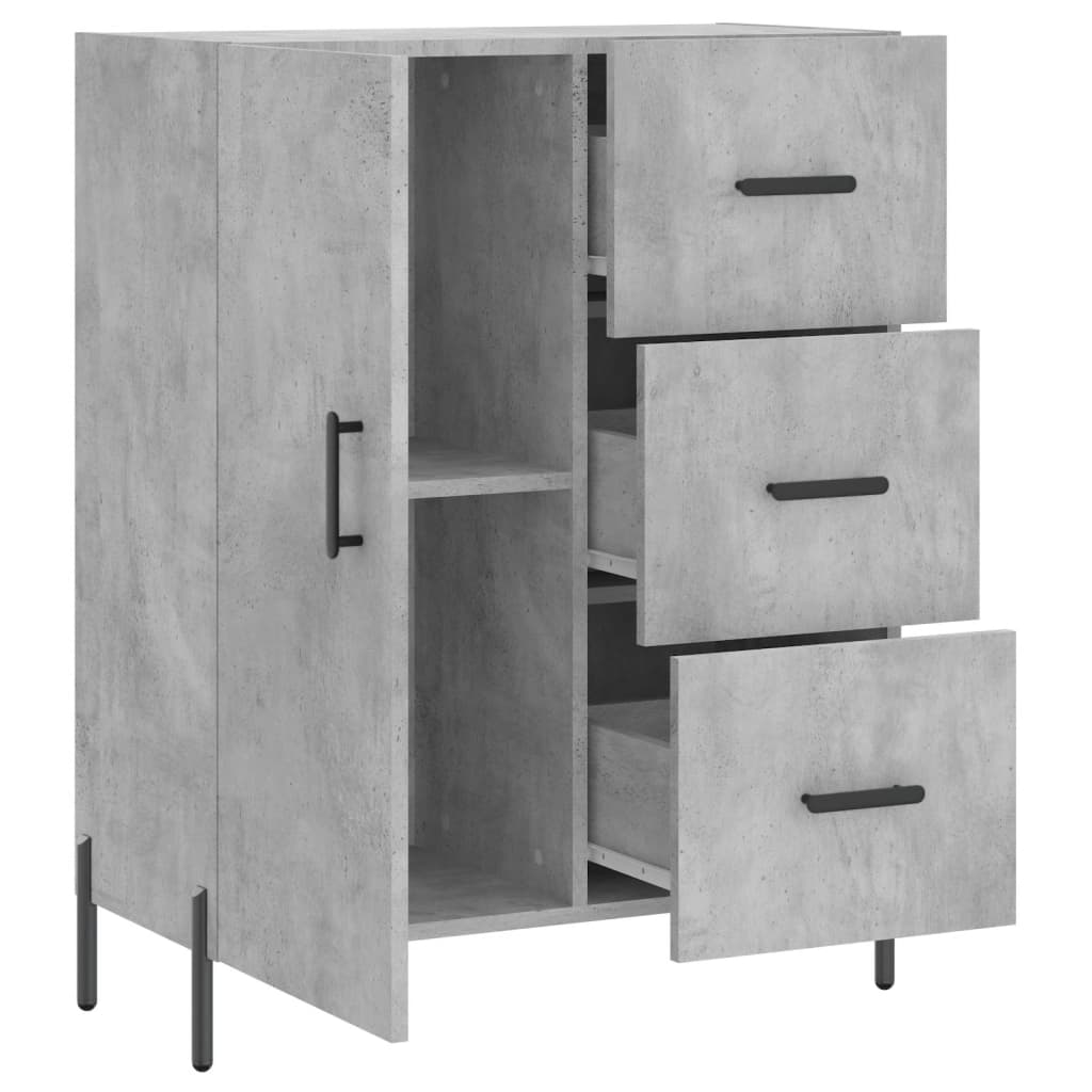 Skænk Beton Grå 69,5x34x90 cm Træ Materiale