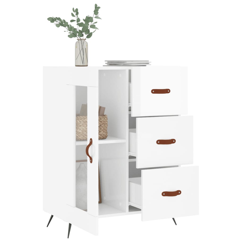 Sideboard Hochglanz-Weiß 69,5x34x90 cm Holzwerkstoff