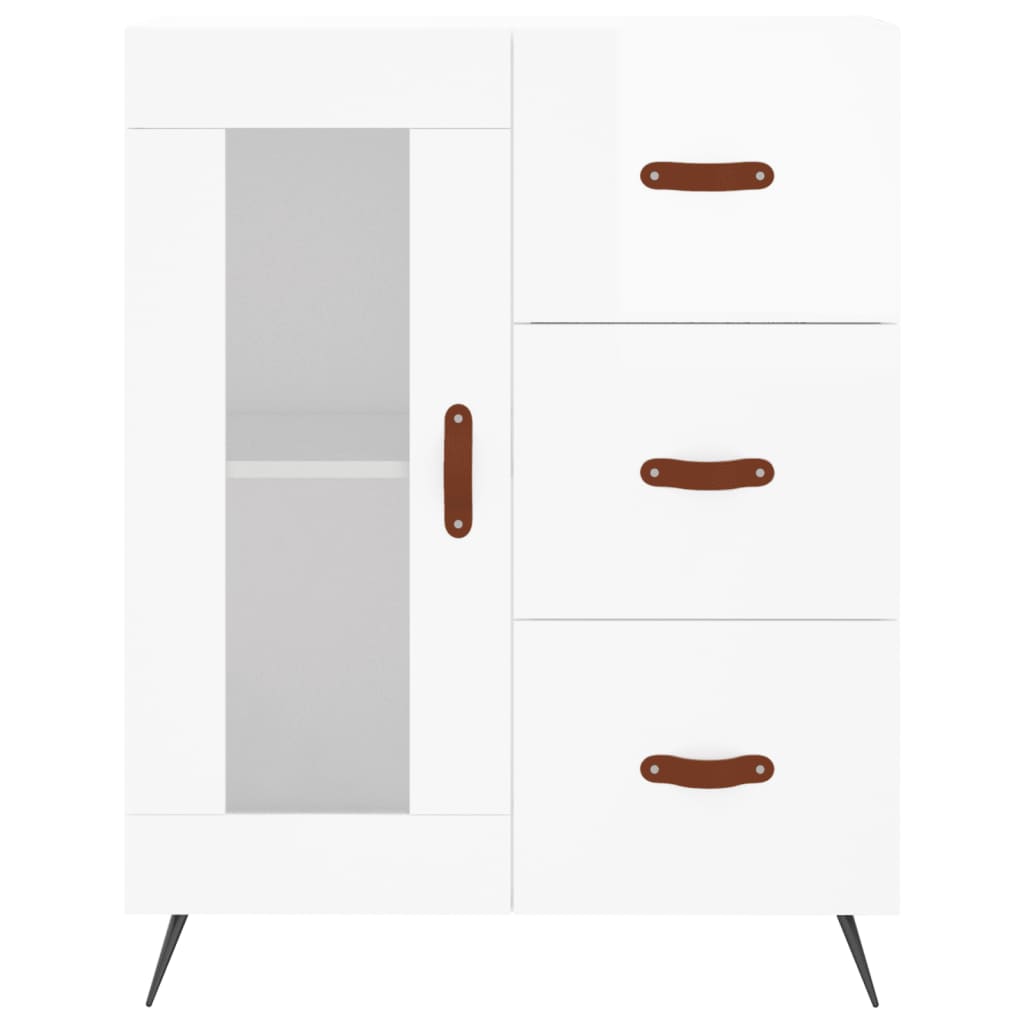Sideboard Hochglanz-Weiß 69,5x34x90 cm Holzwerkstoff