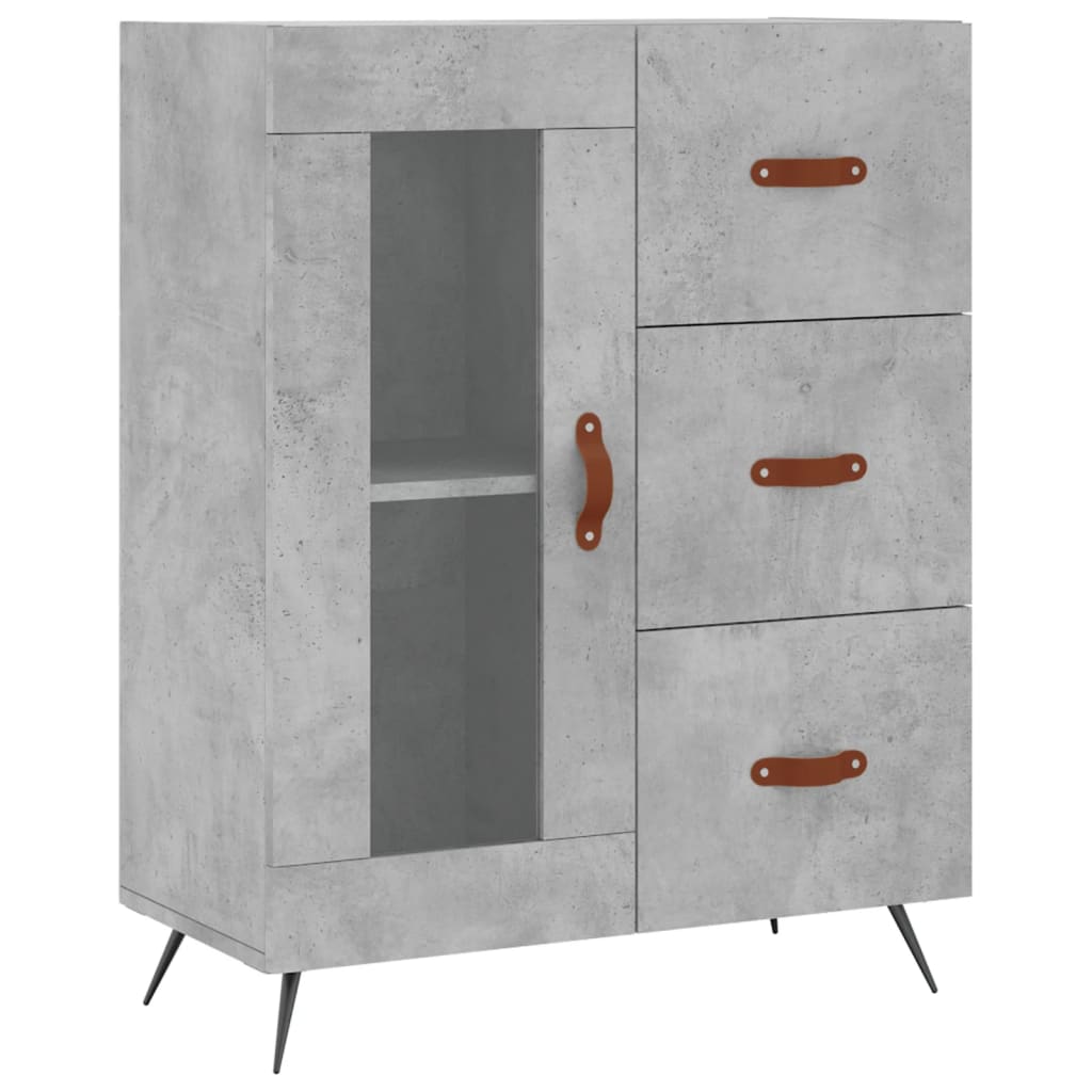 Skænk Beton Grå 69,5x34x90 cm Træ Materiale