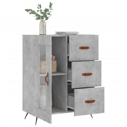 Skænk Beton Grå 69,5x34x90 cm Træ Materiale