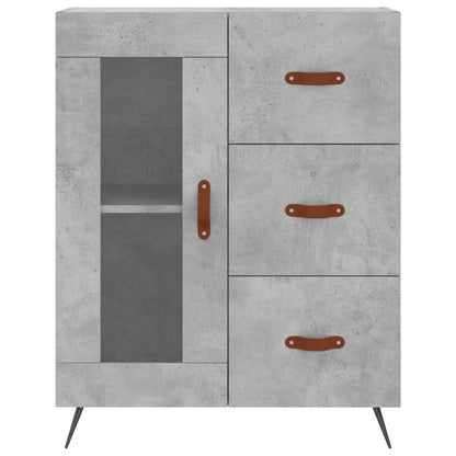 Skænk Beton Grå 69,5x34x90 cm Træ Materiale