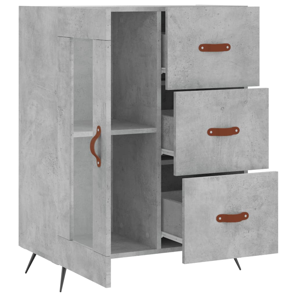 Skænk Beton Grå 69,5x34x90 cm Træ Materiale