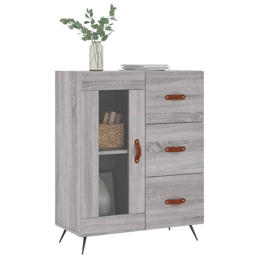 Skænk Grå Sonoma 69,5x34x90 cm Træmateriale