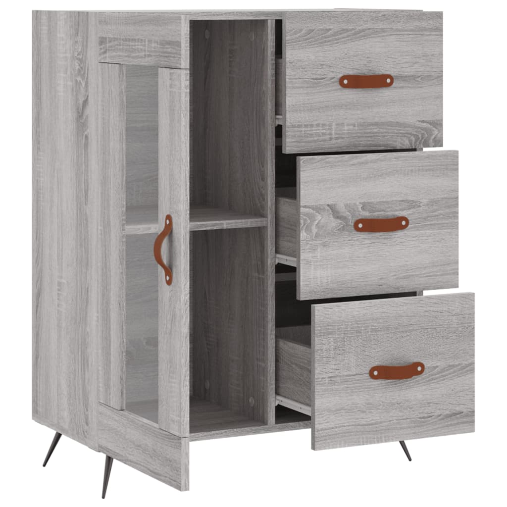 Skænk Grå Sonoma 69,5x34x90 cm Træmateriale