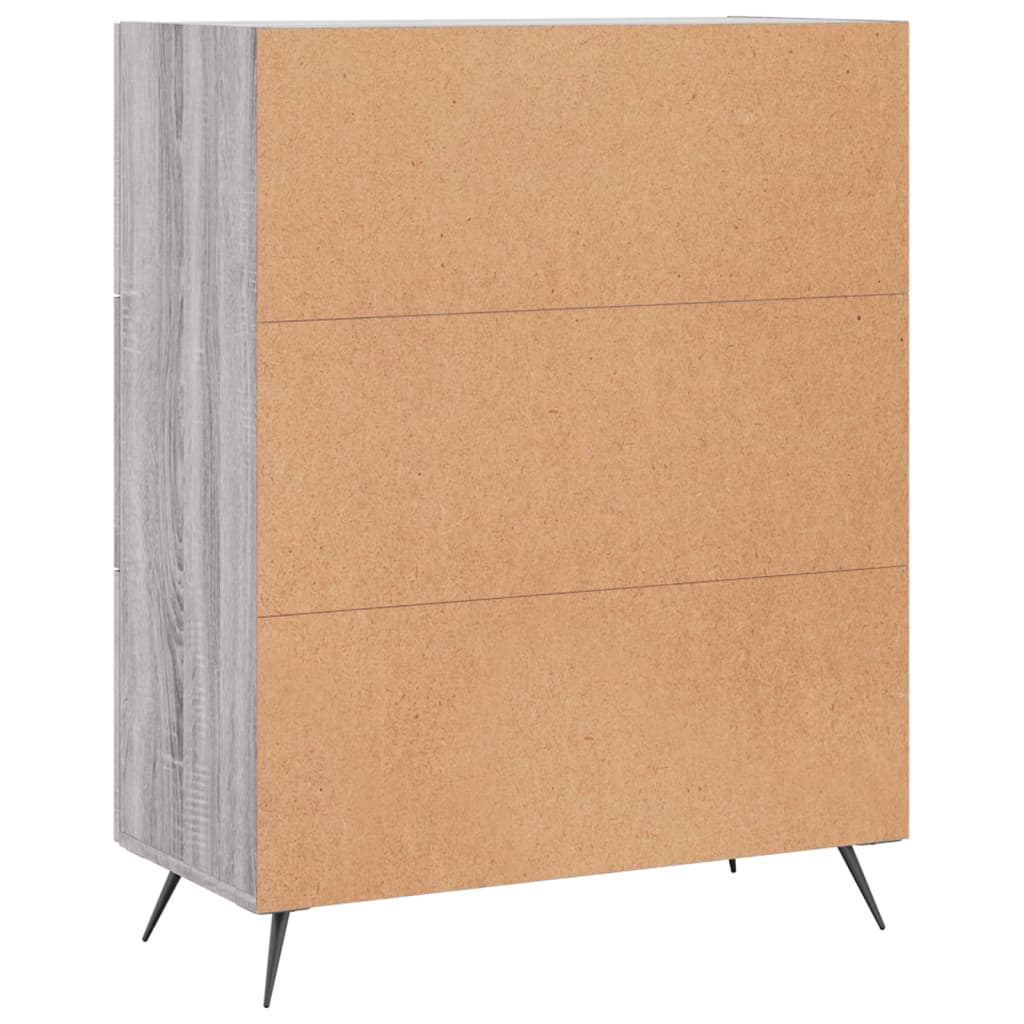 Skænk Grå Sonoma 69,5x34x90 cm Træmateriale