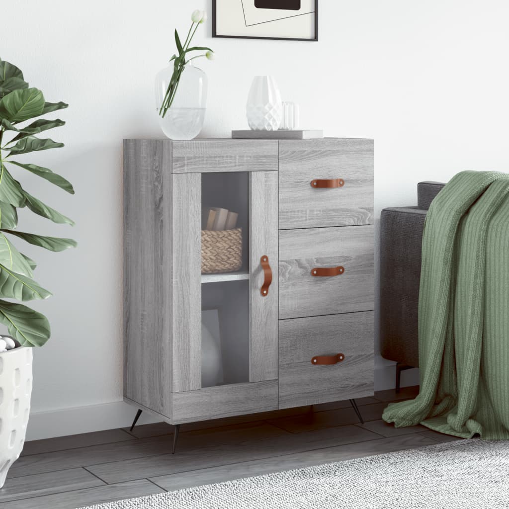 Skænk Grå Sonoma 69,5x34x90 cm Træmateriale