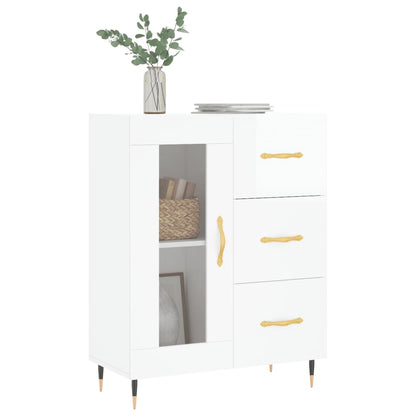 Sideboard Hochglanz-Weiß 69,5x34x90 cm Holzwerkstoff
