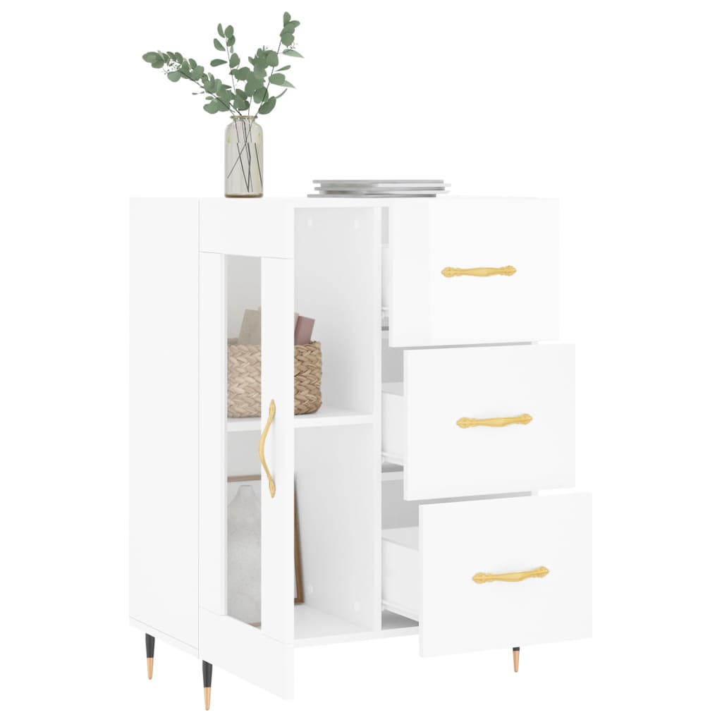 Sideboard Hochglanz-Weiß 69,5x34x90 cm Holzwerkstoff