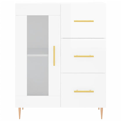 Sideboard Hochglanz-Weiß 69,5x34x90 cm Holzwerkstoff