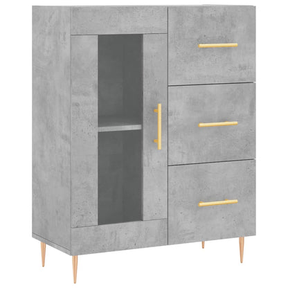 Skænk Beton Grå 69,5x34x90 cm Træ Materiale