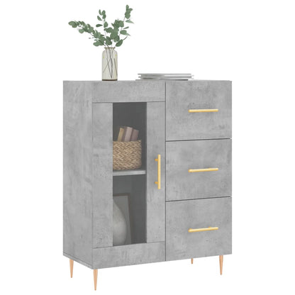 Skænk Beton Grå 69,5x34x90 cm Træ Materiale