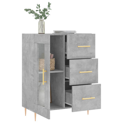 Skænk Beton Grå 69,5x34x90 cm Træ Materiale