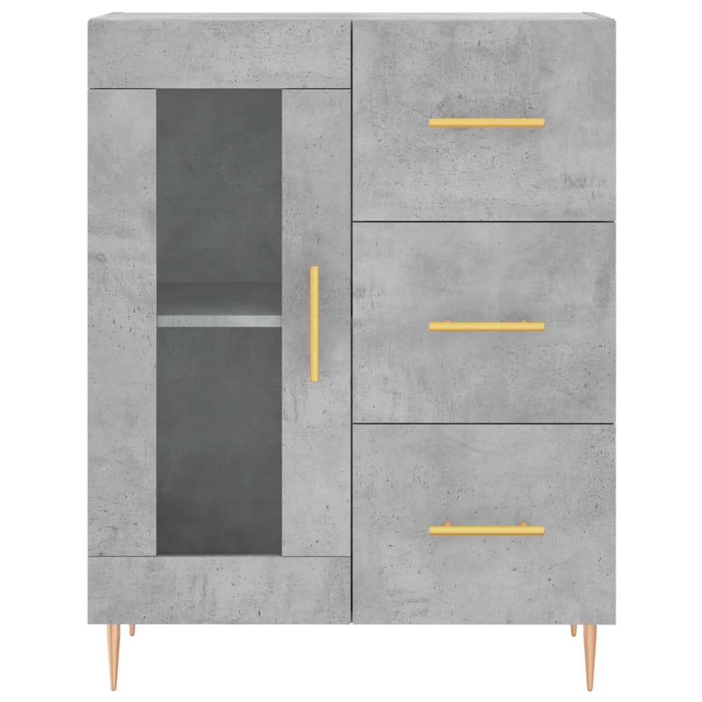 Skænk Beton Grå 69,5x34x90 cm Træ Materiale