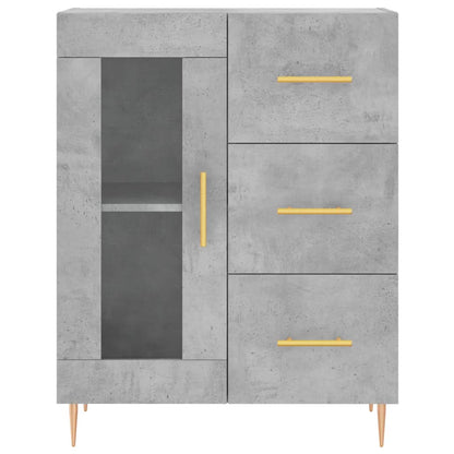 Skænk Beton Grå 69,5x34x90 cm Træ Materiale