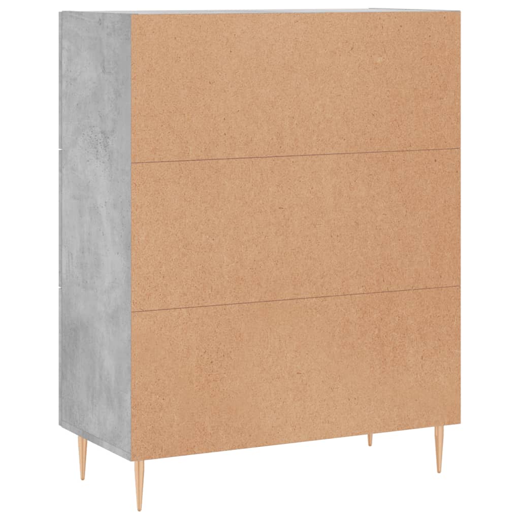 Skænk Beton Grå 69,5x34x90 cm Træ Materiale