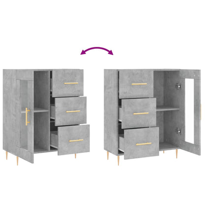 Skænk Beton Grå 69,5x34x90 cm Træ Materiale