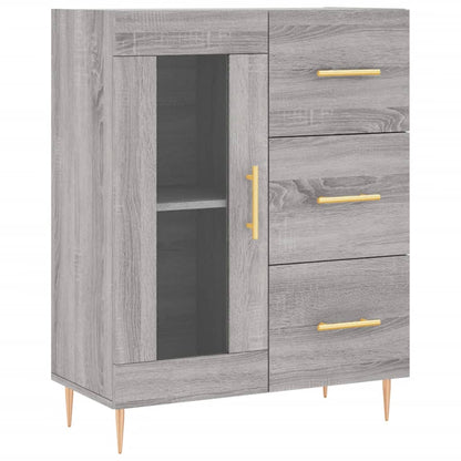 Skænk Grå Sonoma 69,5x34x90 cm Træmateriale