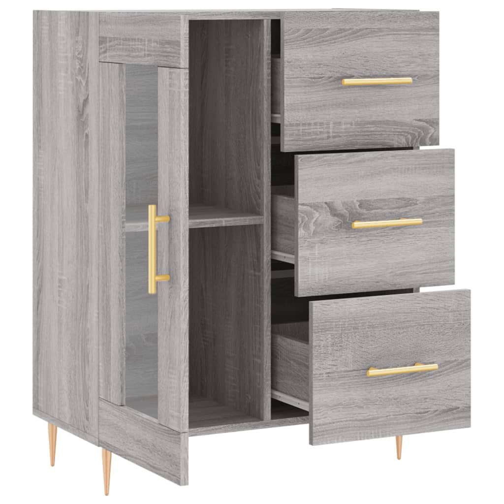 Skænk Grå Sonoma 69,5x34x90 cm Træmateriale
