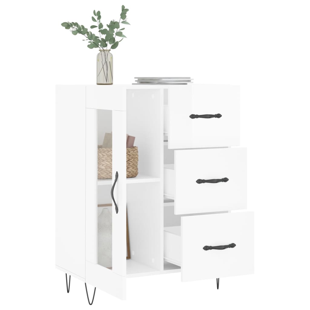 Sideboard Hochglanz-Weiß 69,5x34x90 cm Holzwerkstoff