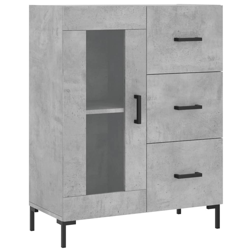 Skænk Beton Grå 69,5x34x90 cm Træ Materiale