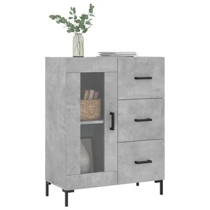 Skænk Beton Grå 69,5x34x90 cm Træ Materiale