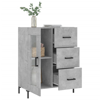 Skænk Beton Grå 69,5x34x90 cm Træ Materiale