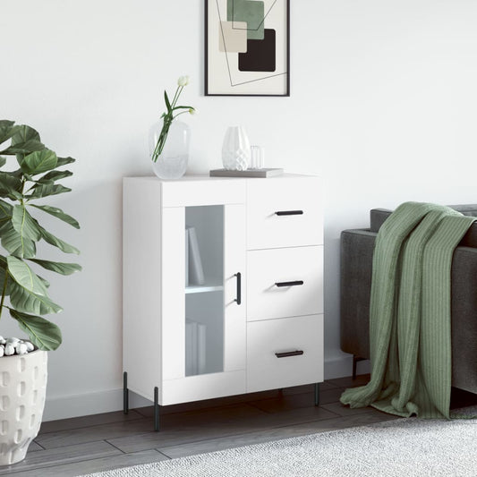 Skænk Hvid 69,5x34x90 cm Træ Materiale