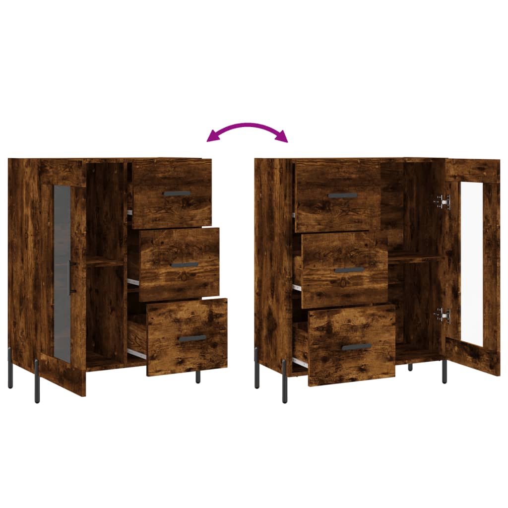 Skænk røget eg 69,5x34x90 cm træmateriale
